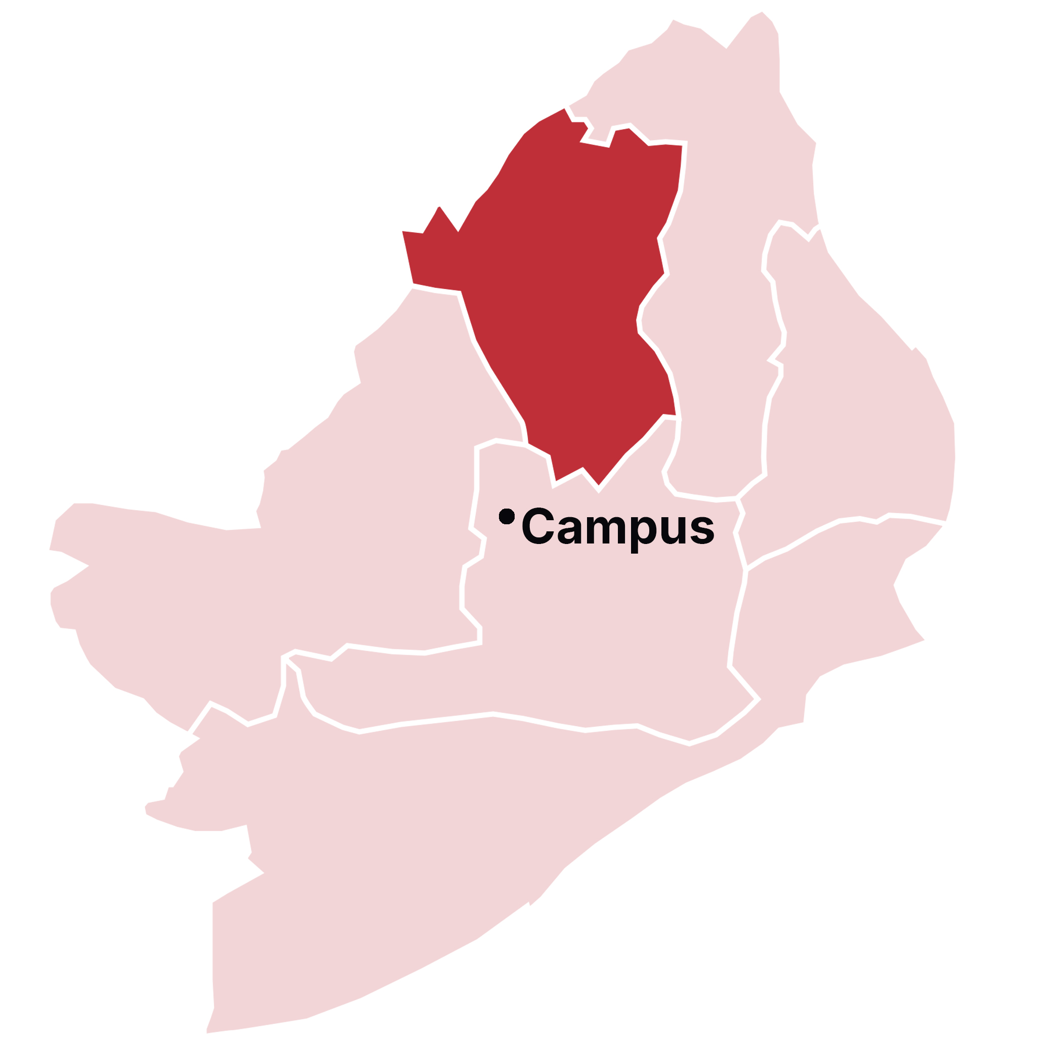 A map of Bristol's neighbourhood regions with Redland and Cotham highlighted